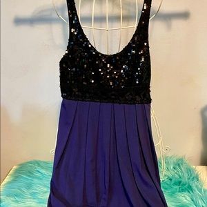 Beautiful Sparkle Dressy Cocktail Party Dress in Black & Blue
